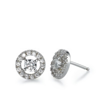 Clous d'oreilles Argent Zircone Rhodié Ø10 mm-546310