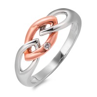 Bague Or blanc 9K, Or rouge 9K Diamant 0.02 ct, w-si-546322