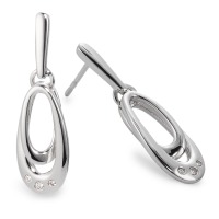 Pendant d'oreilles Or blanc 9K Diamant 0.04 ct, 6 Pierres, w-si-546328