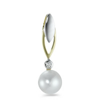 Pendentif Or jaune 9K Diamant 0.01 ct, w-si perle d'eau douce-546360
