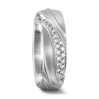 Partnerring 750/18 K Weissgold Diamant 0.115 ct, 19 Steine, tw-si-546366