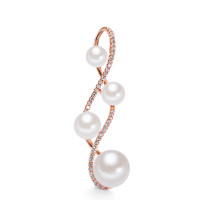 Pendentif Or rouge 18K Diamant 0.22 ct, 43 Pierres, w-si perle d'eau douce blanc, 4 Perles 5.5-6 mm-546432