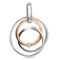 Pendentif Or blanc 9K, Or rouge 9K Diamant 0.05 ct, tw-si Ø19 mm-546469
