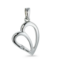 Pendentif Or blanc 18K Diamant 0.01 ct, w-pi1 Coeur-548236