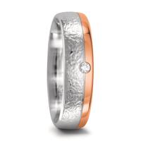 Partnerring 750/18 K Weissgold, 750/18 K Rotgold Diamant 0.04 ct, tw-si-548623