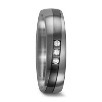 Alliance Or blanc 14K, Palladium 500 Diamant 0.045 ct, 3 Pierres, w-si-549093