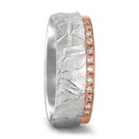 Partnerring 750/18 K Weissgold, 750/18 K Rotgold Diamant 0.108 ct, 12 Steine, tw-vsi-549278