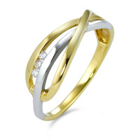Bague Or blanc 18K Zircone 3 Pierres-549953