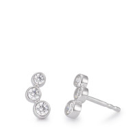 Clous d'oreilles Argent Zircone 6 Pierres Rhodié-550078