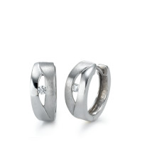 Créoles à charnières Argent Zircone 2 Pierres Rhodié-550147
