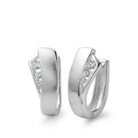 Créoles à charnières Argent Zircone 6 Pierres Rhodié-550148