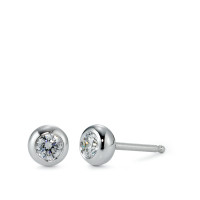 Clous d'oreilles Argent Zircone 2 Pierres, rond, 3.5 mm Rhodié Ø5.5 mm-551100