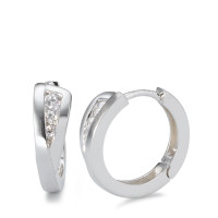 Créoles à charnières Argent Zircone blanc, 6 Pierres Rhodié-551150