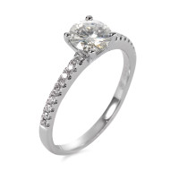 Bague Or blanc 18K Moissanite 19 Pierres-551813