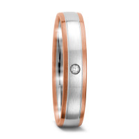 Partnerring 750/18 K Weissgold, 750/18 K Rotgold Diamant 0.025 ct, w-si-554011