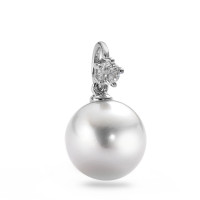Pendentif Or blanc 18K Diamant 0.10 ct, w-si perle d'eau douce 10-11 mm-554593