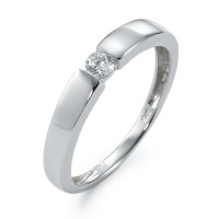 Bague solitaire Or blanc 9K Zircone blanc-555803