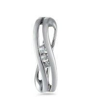 Pendentif Or blanc 18K Diamant blanc, 0.06 ct, 3 Pierres, w-si-555980