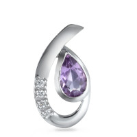 Pendentif Or blanc 18K Améthyste violet, 0.04 ct, 5 Pierres, w-si-555985