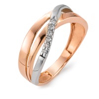 Bague Or rouge 18K Diamant blanc, 0.06 ct, 6 Pierres, w-si bicolore Bicolore-555996