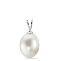 Pendentif Or blanc 14K perle d'eau douce blanc, 9.5 mm-556356