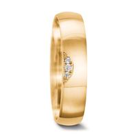 Partnerring 750/18 K Gelbgold Diamant 0.02 ct, 3 Steine, tw-vsi-556642