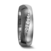 Partnerring 500 Palladium, 375/9 K Weissgold Diamant 0.08 ct, 7 Steine, tw-vsi-556704