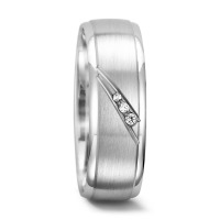 Partnerring 750/18 K Weissgold Diamant 0.023 ct, 3 Steine, tw-vsi-556716