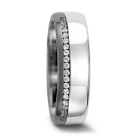 Partnerring 375/9 K Weissgold, 500 Palladium Diamant 0.10 ct, 20 Steine, tw-vsi-556722