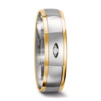 Partnerring 750/18 K Weissgold, 750/18 K Gelbgold Diamant 0.015 ct, tw-vsi-556730
