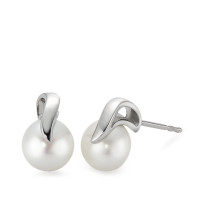 Clous d'oreilles Or blanc 18K perle d'eau douce-558063