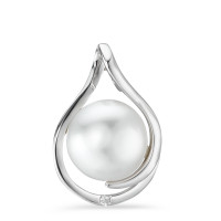 Pendentif Or blanc 18K Diamant blanc, 0.01 ct, brillant, w-si perle d'eau douce-558068