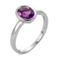Bague Or blanc 18K Améthyste violet-558127