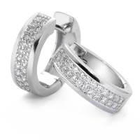 Créoles à charnières Or blanc 18K Diamant blanc, 0.50 ct, 50 Pierres, brillant, w-si-558166