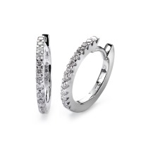 Créoles à charnières Or blanc 18K Diamant blanc, 0.25 ct, 26 Pierres, brillant, w-si-558168