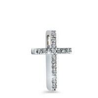 Pendentif Or blanc 18K Diamant blanc, 0.10 ct, 17 Pierres, brillant, w-si Croix-558176