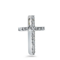 Pendentif Or blanc 18K Diamant blanc, 0.15 ct, 17 Pierres, brillant, w-si Croix-558177