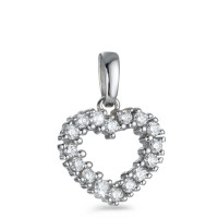 Pendentif Or blanc 18K Diamant blanc, 0.30 ct, 16 Pierres, brillant, w-si Coeur-558180