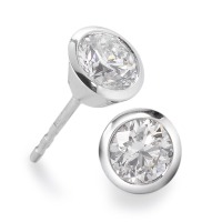 Clous d'oreilles Or blanc 18K Diamant blanc, 0.35 ct, 2 Pierres, brillant, w-si Ø5 mm-558260