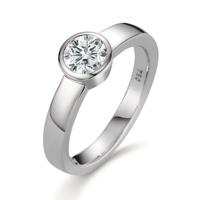 Bague solitaire Or blanc 18K Diamant blanc, 0.50 ct, brillant, w-si-558270