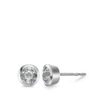 Clous d'oreilles Or blanc 18K Diamant blanc, 0.05 ct, 2 Pierres, brillant, w-si Ø3.5 mm-558282