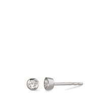 Clous d'oreilles Or blanc 18K Diamant blanc, 0.15 ct, 2 Pierres, brillant, w-si Ø4 mm-558284