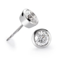 Clous d'oreilles Or blanc 18K Diamant blanc, 0.50 ct, 2 Pierres, brillant, w-si Ø5.5 mm-558288