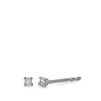 Clous d'oreilles Or blanc 18K Diamant blanc, 0.05 ct, 2 Pierres, brillant, w-si Ø2 mm-558309