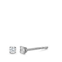 Clous d'oreilles Or blanc 18K Diamant blanc, 0.15 ct, 2 Pierres, brillant, w-si Ø2.5 mm-558311