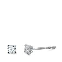 Clous d'oreilles Or blanc 18K Diamant blanc, 0.25 ct, 2 Pierres, brillant, w-si Ø3 mm-558313