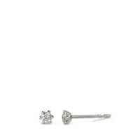 Clous d'oreilles Or blanc 18K Diamant blanc, 0.15 ct, 2 Pierres, brillant, w-si Ø3.5 mm-558338
