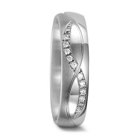 Partnerring 750/18 K Weissgold Diamant 0.06 ct, 12 Steine, tw-vsi-558467