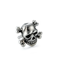 Clous d'oreille à l'unité Argent Patinée Tête de Mort Ø9 mm-559282