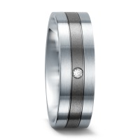 Fingerring Titan, Edelstahl Diamant 0.02 ct, w-si-560744